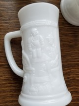 Four (4) Collectible ~ Milk Glass ~ 10 Oz. Mugs ~ White ~ Embossed Pub S... - $40.00