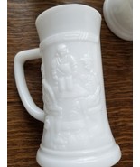 Four (4) Collectible ~ Milk Glass ~ 10 Oz. Mugs ~ White ~ Embossed Pub S... - $56.13 CAD
