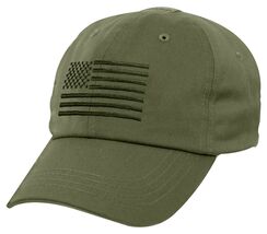 Olive Drab tactical Operator Military Contractor Hat with Embroidered US... - $17.63