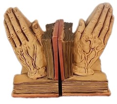 Vintage Roman Inc Praying Hands Bookends Ceramic Made In Italy - £55.85 GBP