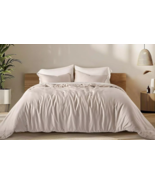 EVERGRACE Cotton Tencel Duvet Cover Set Queen Size, Silky Soft Cooling D... - $50.37