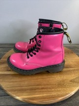 Dr Doc Martens Delaney 1460 Pink Patent Side Zip Boots Girls Youth Size 12 - $29.69