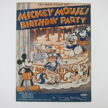 Walt Disney Mickey Mouse Birthday Party Sheet Music Charlie Tobias Vintage 1936 - £23.56 GBP