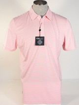 RLX Golf Ralph Lauren Pink &amp; White Stripe Short Sleeve Polo Shirt Men&#39;s NWT - £87.16 GBP