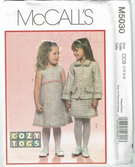 McCalls 5030 Sewing Pattern Toddlers Jacket Jumper Vest Skirt Size 1-4 - $7.84
