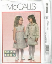 McCalls 5030 Sewing Pattern Toddlers Jacket Jumper Vest Skirt Size 1-4 - £6.24 GBP