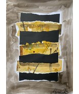 „Yellow Stripes”  original collage - $550.15 MXN