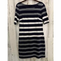 Tommy Hilfiger Womens Small Tshirt Dress Navy Gray White Stripes - $11.74