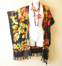 CG65 Tribal Women Rayon Batik Plus Cover Up Open Duster Cardigan - up to 5X - $24.90