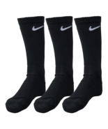 Nike Everyday Lightweight Crew Socks 3 Pairs Sports Casual Black NWT SX7... - £24.57 GBP