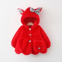 2022 new winter baby girl clothes  ear coat plush coat warm snow coat 1-5 years  - £62.42 GBP