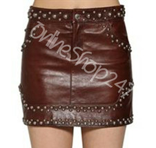 New Women D2 Maroon Full Gun Metal Ball Studded Unique Classic Leather S... - $199.99