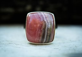 Rhodochrosite Ring Pink Gemstone Ring 925 Silver Handmade Unisex Gifts Ring - £59.49 GBP