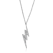 3W1038 - Rhodium Brass Chain Pendant with AAA Grade CZ  in Clear - $756.92 MXN