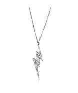 3W1038 - Rhodium Brass Chain Pendant with AAA Grade CZ  in Clear - $55.89 CAD