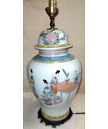 Vintage Large Chinese Motifs Decorative Ceramic Table Lamp Excellent App... - $11,025.15 MXN