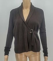 Ann Taylor Side Buckle Marino Wool Cardigan,Size Small/Brown - $20.00