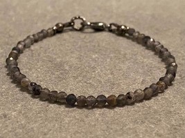 Iolite Bracelet, Dainty Beaded Bracelet, Iolite Bead Bracelet, Tiny Gemstone Bra - $29.50