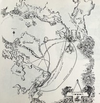 1970 Map Maine Norseman Viking Routes Leif Ericson Art Print Vintage Tollofsen - £23.50 GBP