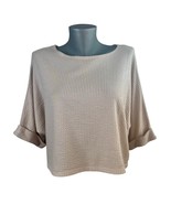 Caution To The Wind Women&#39;s Beige Short Boxy Tee T-Shirt Crop Top Size M... - $16.26 CAD