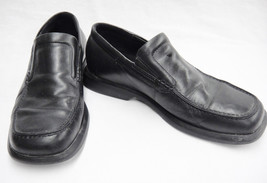 Ecco Mens Dress Shoes Slip On Loafers Black Leather Size 10 1/2 Good Condition - £15.78 GBP