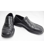 Ecco Mens Dress Shoes Slip On Loafers Black Leather Size 10 1/2 Good Condition - $18.80