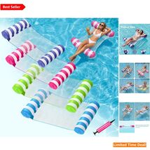 Multicolor Inflatable Pool Floats Set - 4 Pack Water Hammocks for Summer... - $37.57
