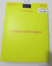 Catherine Malandrino Silky Sheer black Pantyhose Size L - £7.86 GBP