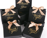 Black Thank You Gift Bags 50PCS, Mini Gift Boxes Bulk Party Favor Bags w... - £24.32 GBP