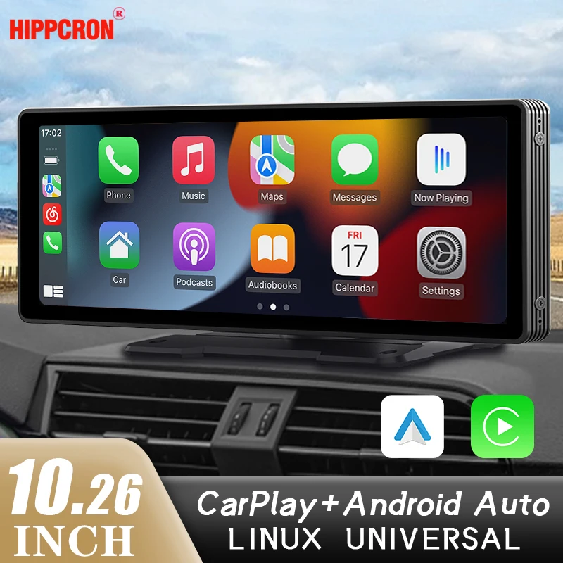 Hippcron 10.26” CarPlay Android Auto Car Radio Multimedia Video Player I... - £76.07 GBP+