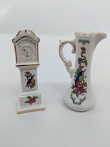 Aynsley Grandfather Clock and Ewer Pitcher Bone China Figurine - £23.42 GBP