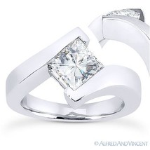 Forever One D-E-F Square Moissanite Solitaire Engagement Ring in 14k White Gold - £981.09 GBP+