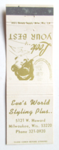 Eve&#39;s World Styling Plus - Milwaukee, Wisconsin Hair 20 Strike Matchbook Cover - £1.30 GBP