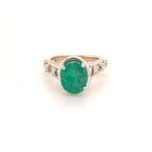 Emerald Diamond Statement Ring 4.05 Ct 14k Gold Women Certified $3,950 913623 - £1,412.36 GBP