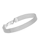Collection Sterling Silver Five-Row Shot Bead Chain Bracelet - £79.90 GBP