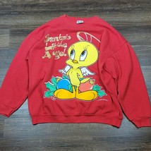Vintage 1996 Warner Bros Looney Tunes Santa&#39;s Little Angel Tweety Bird Shirt L - £110.39 GBP