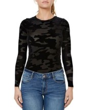 MSRP $80 Numero Burnout Camo-Print Bodysuit Black Size Small - £29.11 GBP