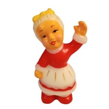 Vintage Christmas Mrs. Claus Candle Holiday Bright Colors Decor 5.25&quot;t - £9.00 GBP