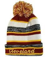 Cleveland 4-Color Embroidered Adult Size Winter Knit Pom Beanie Hat Gold... - £11.95 GBP