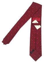 NEW $295 Isaia Pure Silk 7 Fold Tie!   Beautiful Red Paisley Pattern - $119.99