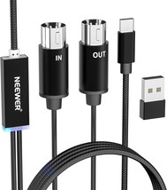 Neewer Usb Type C Midi Cable With Input &amp; Output Connecting Keyboard/Syn... - $30.99