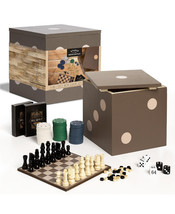 5-in-1 Dice Box Game Set Backgammon, checkers, chess, dice, cards, and poker chi - £19.77 GBP