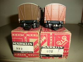 MARKLIN HO 332 X 2 BOX CARS.  332.1 SIENA  1948-49  OBX.  332.3 UMBRA 19... - $18,428.51 MXN