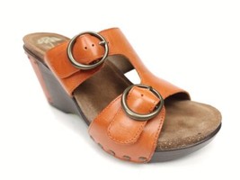 Dansko Fern Burnt Orange Leather Platform Wedge Sandals Size 38 US 7.5-8 - £47.38 GBP