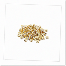 Sparkling 10MM Gold Plated AB Crystal Rhinestone Beads - 200 PCS for DIY Jewelry - £23.66 GBP