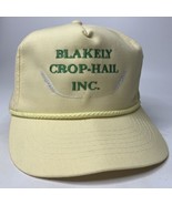 Vtg Blakely Crop Hail Farmer Trucker Hat Cap Yellow Snapback Rope Embroi... - £14.65 GBP