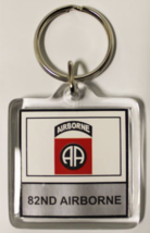 U.S. Army 82nd AirBorne Flag Military Key Chain 2 Sided 1 1/2&quot; Plastic Key Ring - £3.96 GBP