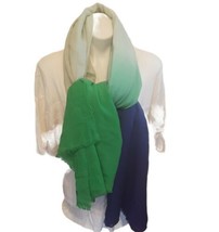 43&quot; x 82&quot; Green Blue Ombre Scarf Wrap St. Pats JC Walsh? Charm Irish Huge - $22.40