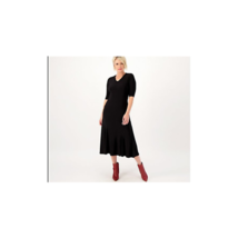 Attitudes by Renee Tall Como Jersey Godet Midi Dress (Black, Size MT) A5... - £17.05 GBP