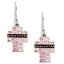Sterling Silver Pink Mother of Pearl Earrings - £29.61 GBP
